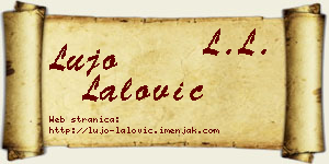 Lujo Lalović vizit kartica